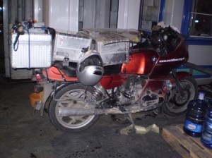 Picture of the bike in the corner of warehouse in dismantling stage!
