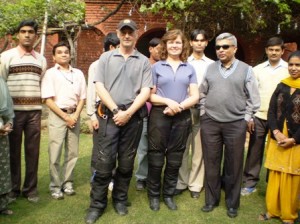 Picture taken in the Garden of all the students with George Abraham on the right of Cathy