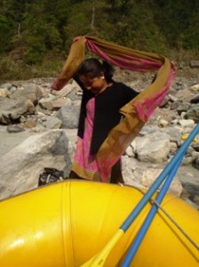 Picture of one of our hitchhikers down the river.