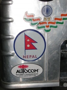Picture of the product of the 'sticker fairy' and their kind donation of the Nepal sticker.