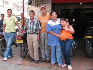 Picture taken outside the motorcycle shop showing all the staff who pilled out for the photograph.
