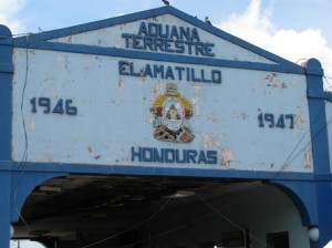 Picture of the customs house at the border.